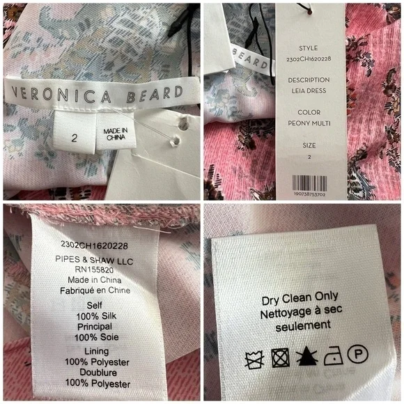 Veronica Beard Leia Dress Peony Multi Size 2 NEW - Picture 16 of 16